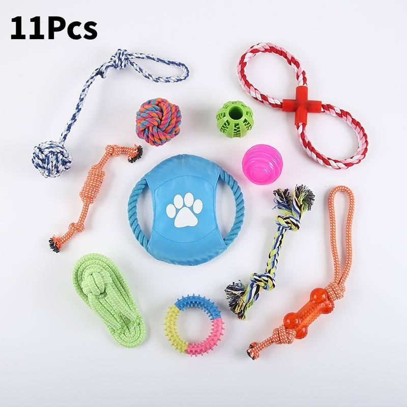 High-quality Cotton Rope Dog Toy Set With Durable Chew Balls For Playful Pets