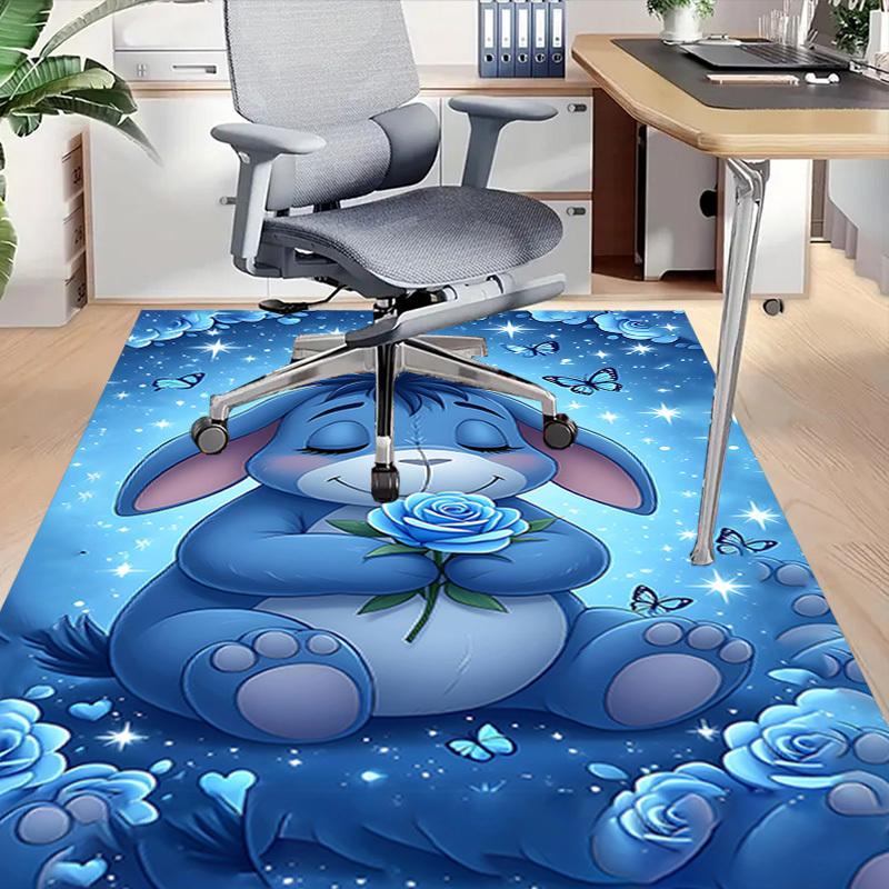 1PC Blue Bunny Butterfly Extra Large Non Slip Floor Carpet, Office, Family, Bedroom, Studio Large Area Rug Indoor Rugs