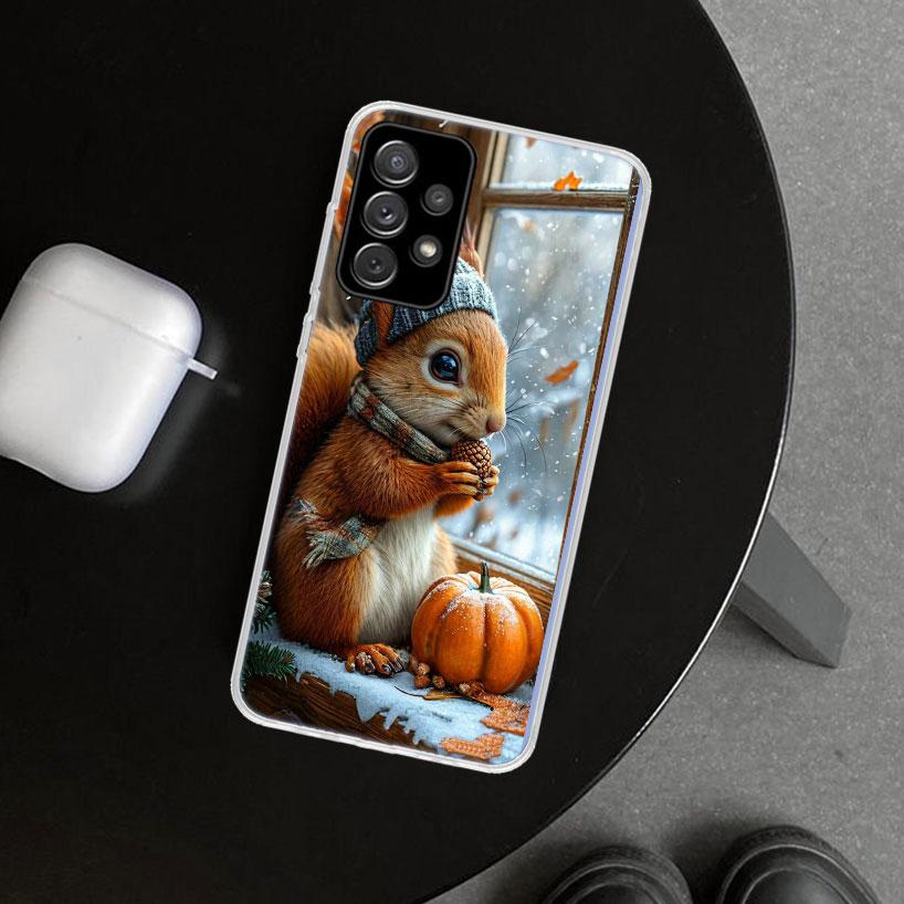 Animal Squirrel Phone Case Cover for Samsung Galaxy A12 A22 A32 A52 A72 A02S A51 A50S A31 A20S A10S Note 20 Ultra 10 Plus Galaxy