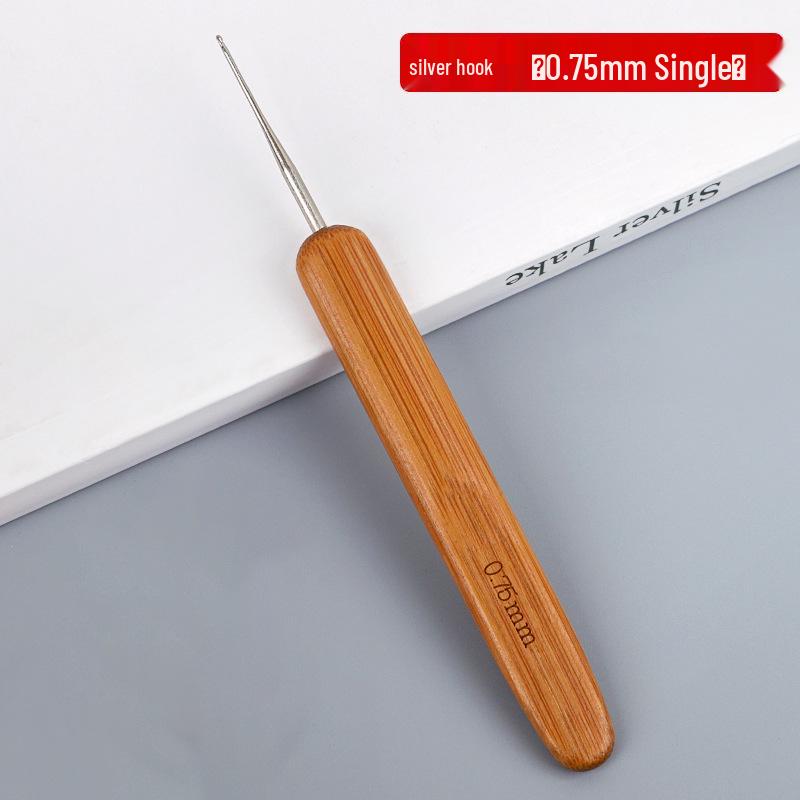 Carbonized Bamboo Handle Crochet Hook for Dreadlock Hair Extensions and Knitting