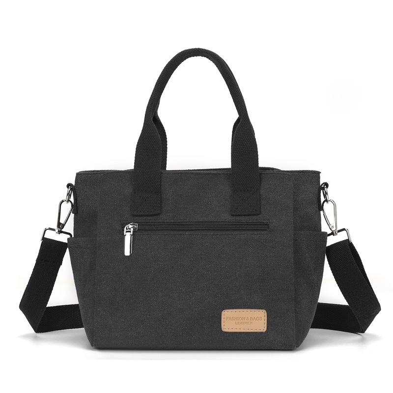 

Женская сумка через плечо, большая вместительная сумка из холста чёрный