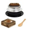 Urushiyama Metal Industry UMIC Kama-Taki Sanmai Goku (Gas Stove Only) KZK Kama Stand KOD Wooden Rice Paddle 3-Piece Set (2 Cups)