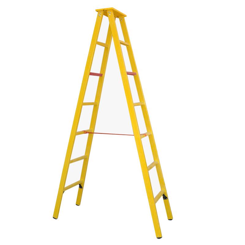 Insulated Fiberglass A-frame Telescopic Ladder for Electricians and Engineers