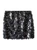 Elegant Blue Sequin High Waist Slimming Short Skirt