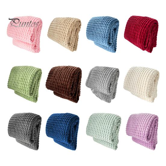 Thermal Insulation Blanket for Autumn Waffle Textured Fleece Throw Blanket, Solid Color Milk Flannel Grid Cut Warm Plush Couch Soft Cozy Bed