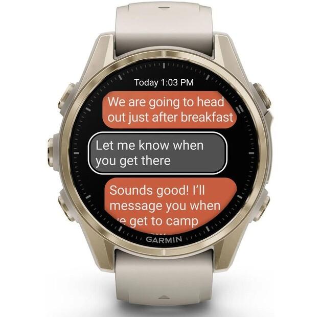 Умные часы Garmin Fenix 8 43mm золотые с GPS