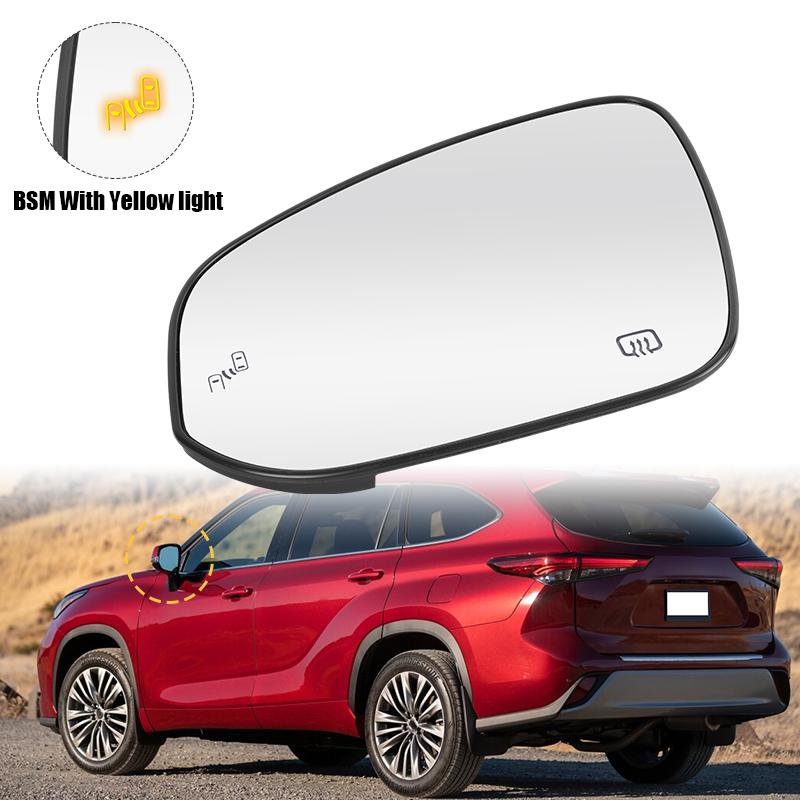 Auto Rearview Mirror Glass Heated Blind Spot For Toyota Highlander 2014-2025 Corolla Cross -2025 Grand Highlander -2025