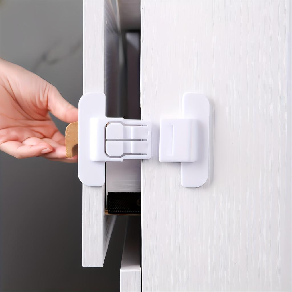 1-8pc Universal Refrigerator Lock Cabinet Refrigerator Door Closer Safety Lock Home Kids Security Protection Safety Buckle