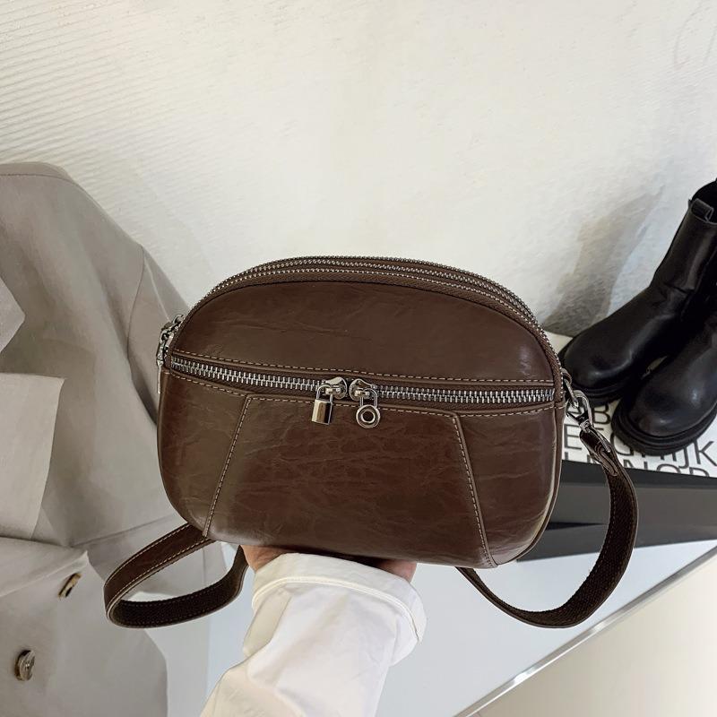 High Sense Fashion Versatile Shoulder Small Bag Women's New Versatile Multi-compartment Messenger Bag Small Round Bag