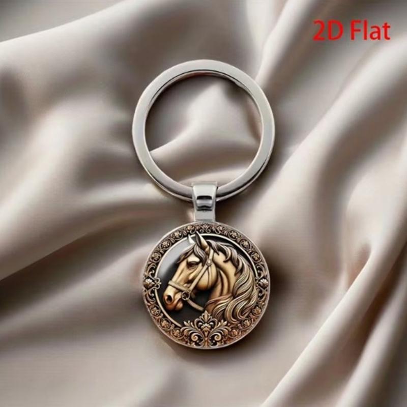 Alloy Horse Head Keychain Featuring Elegant Detailing Ideal for Equestrian Enthusiasts Stylish Decoration