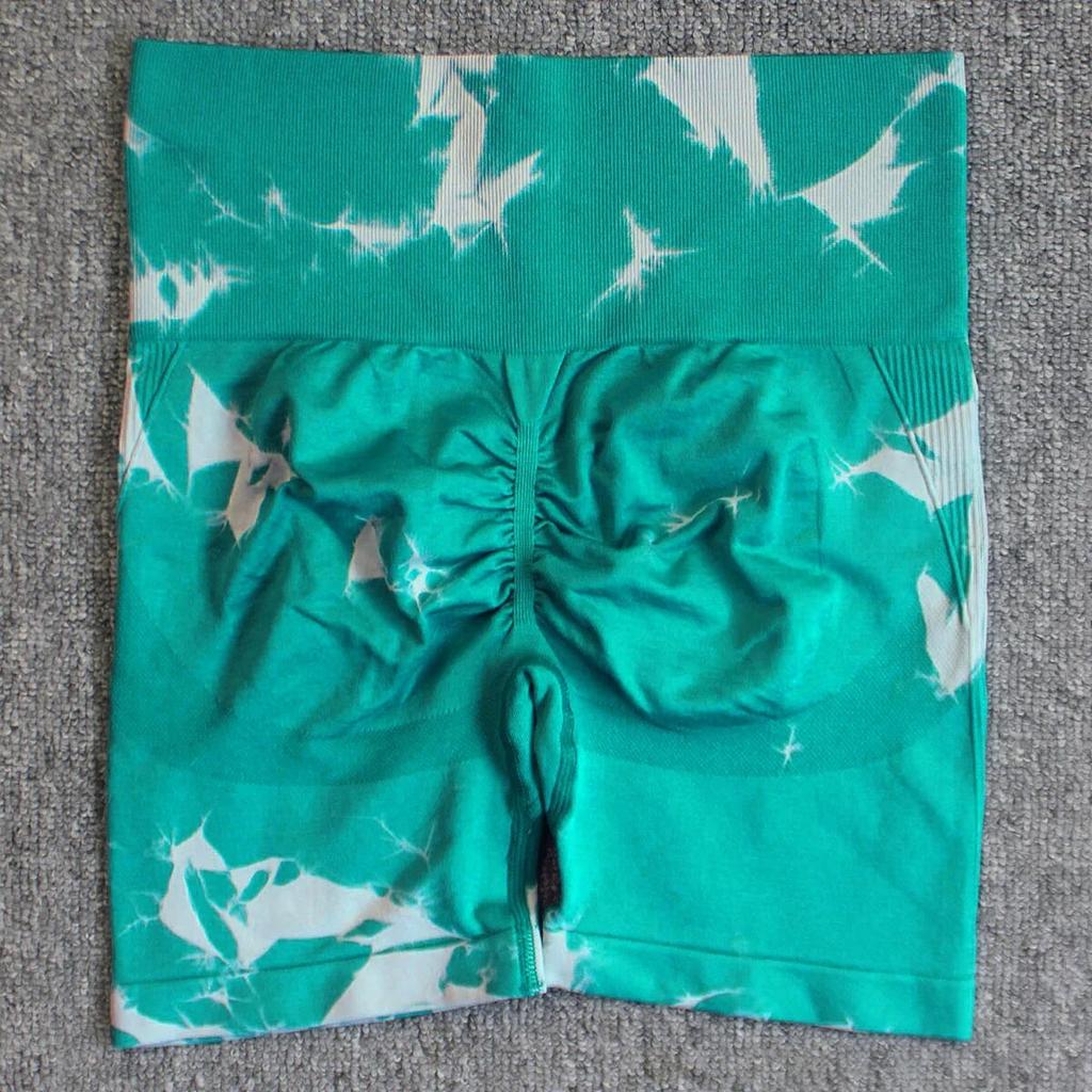 Nahtlose Tie Dye Push Up Yoga Shorts Frauen Elastische Scrunch Hohe Taille Sommer Fitness Workout Laufen Radfahren Sport Gym Fitness Workout Shorts Mujer