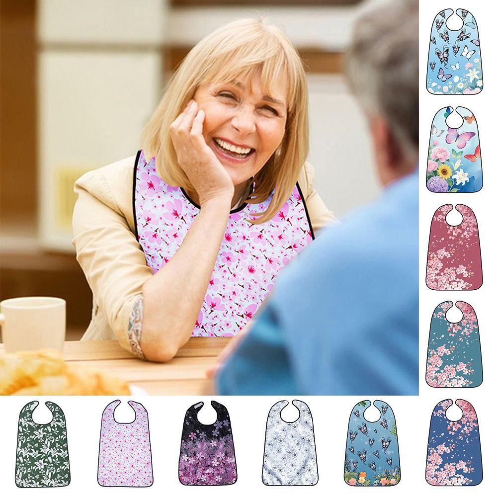 Washable Adult Bib Waterproof Elderly Care Bib Adult Care Clothing Protector  Meal Assistance