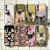 C-Cute Pug Dog Phone Case For Samsung Galaxy A73,A72,A71,A70,A53,A52,A51,Others Soft Black Cover