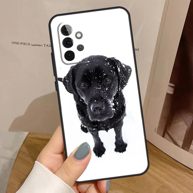 Black Labrador Dog Case For Samsung Galaxy A55 A35 A15 A54 A34 A14 A33 A53 A13 A23 A17 A06 A16 A56 A36 A32 A52
