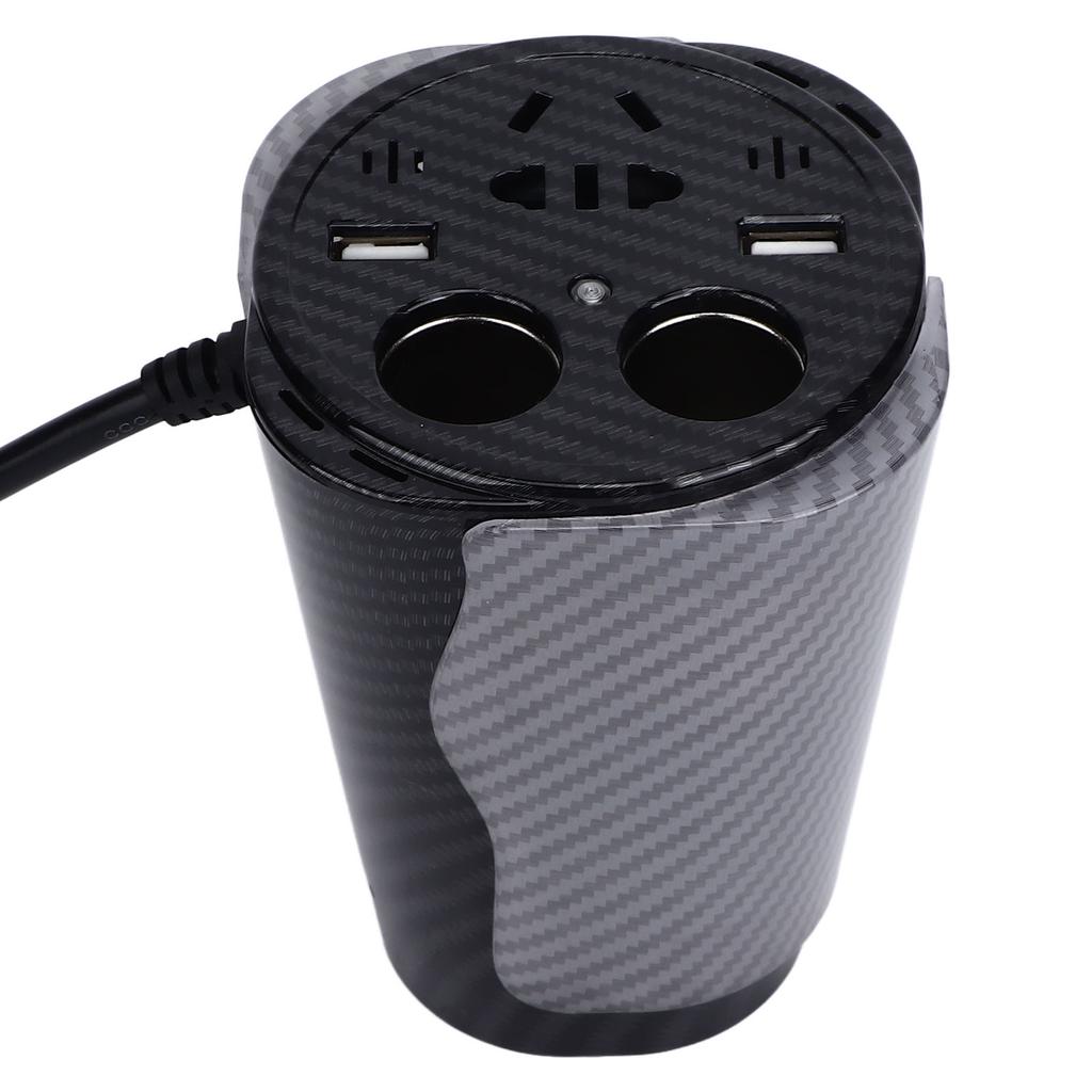 150W Car Power Converter with Voice Controlled LED Colorful Atmosphere Light USB Charging Converter