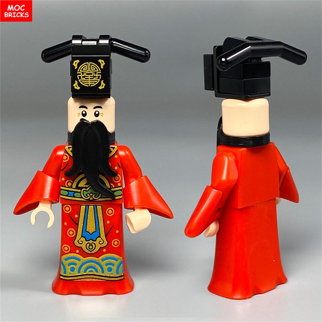 MOC Bricks Chinese Dragon New Year Gift God Of Wealth 4cm Figure Educationlal Building Blocks Kids Toys
