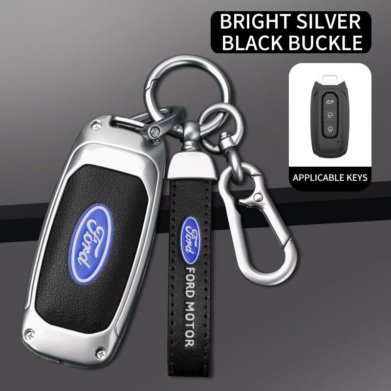 Zinc Alloy Leather Car Smart Remote Key Cover Case Keyless for Ford Territory EV Equator Protector Shell Holder Auto Accessories