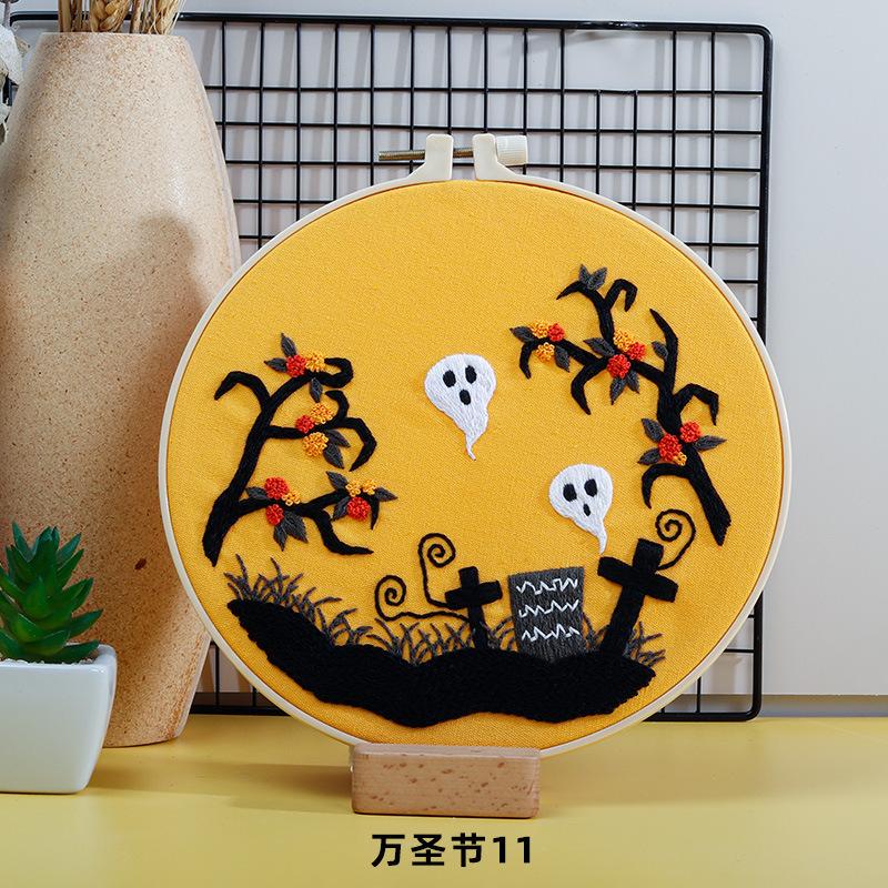 Diy Handmade Embroidery Material Package, Halloween Pumpkin Bat Ghost European And American Festivals Christmas