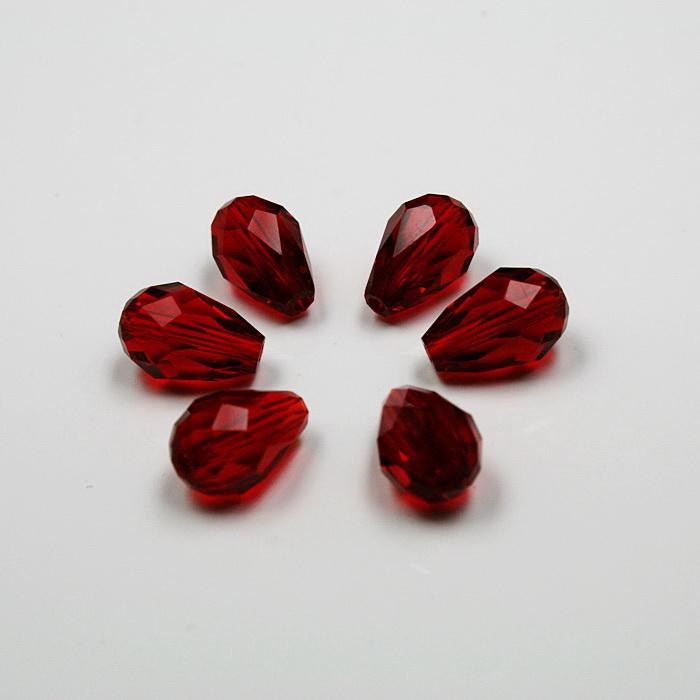 

8x11 мм 10 шт. Граненые стеклянные бусины в виде капель воды класса А для изготовления ювелирных изделий своими руками красный