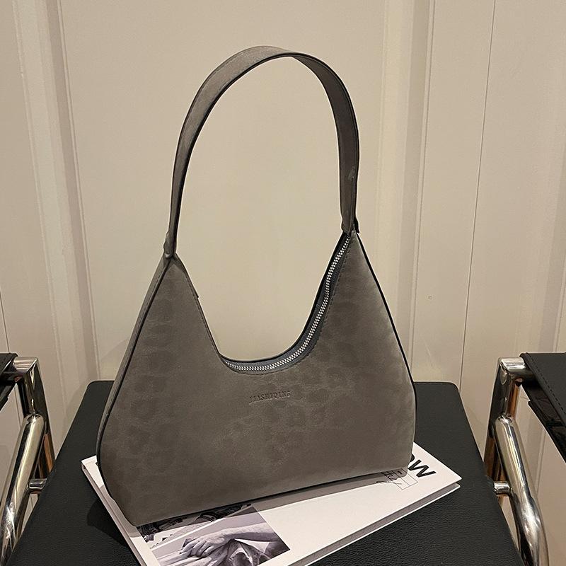 

Модная ретро сумка-багет премиум-класса женская 2025 новая сумка-тоут с леопардовым принтом темпераментная на одно плечо кроссбоди трендовая сумка серый