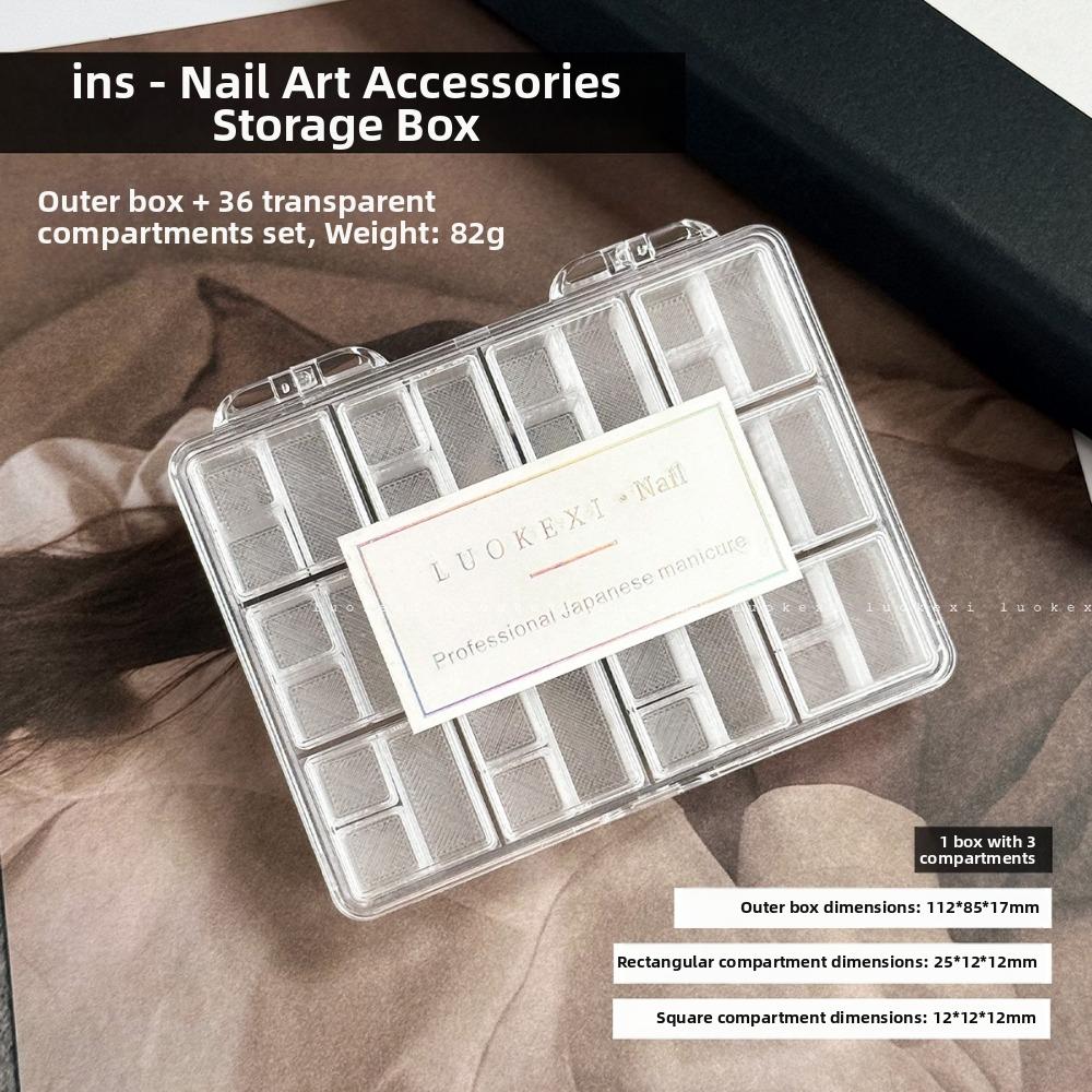 Compartment Nail Art Storage Box Plastic Storage Container Box  for Jewelry Display