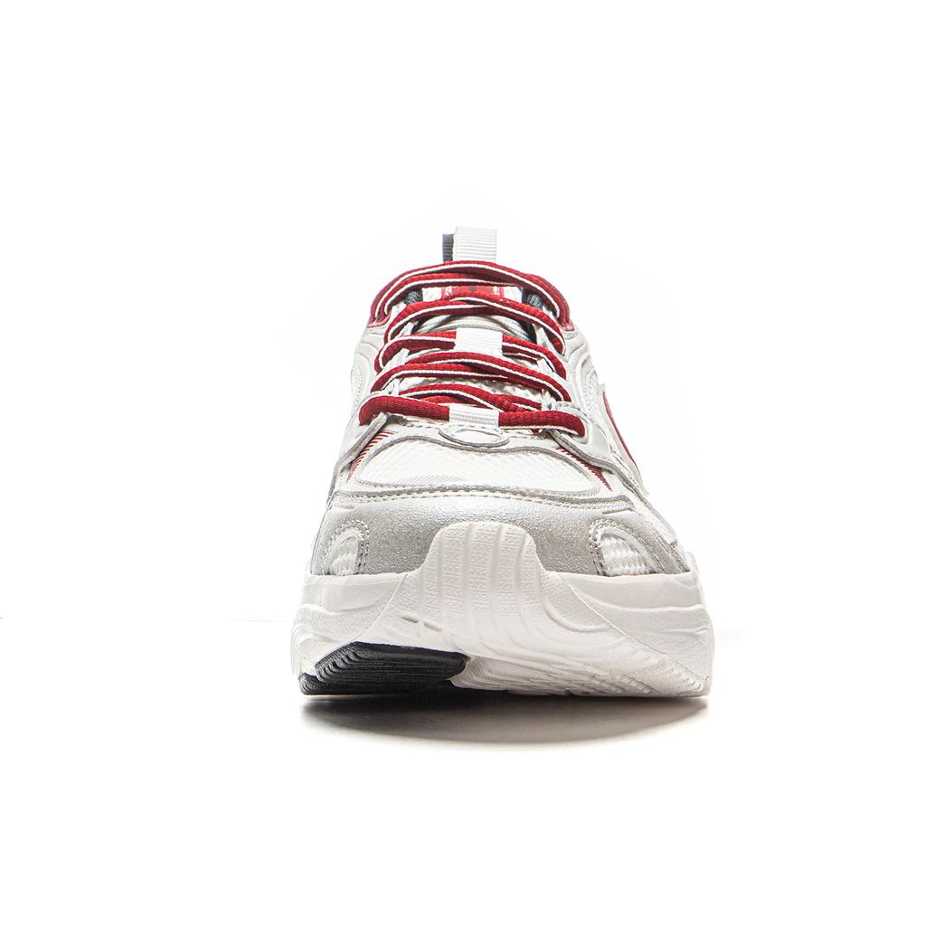 Li Ning Meteor 2K Klassisk Mode Mångsidig Retro Bekväm Halkfri Slitstark Andningsbar Låg Topp Pappa Skor Dam Sneaker Vit Grå AGCV114-4
