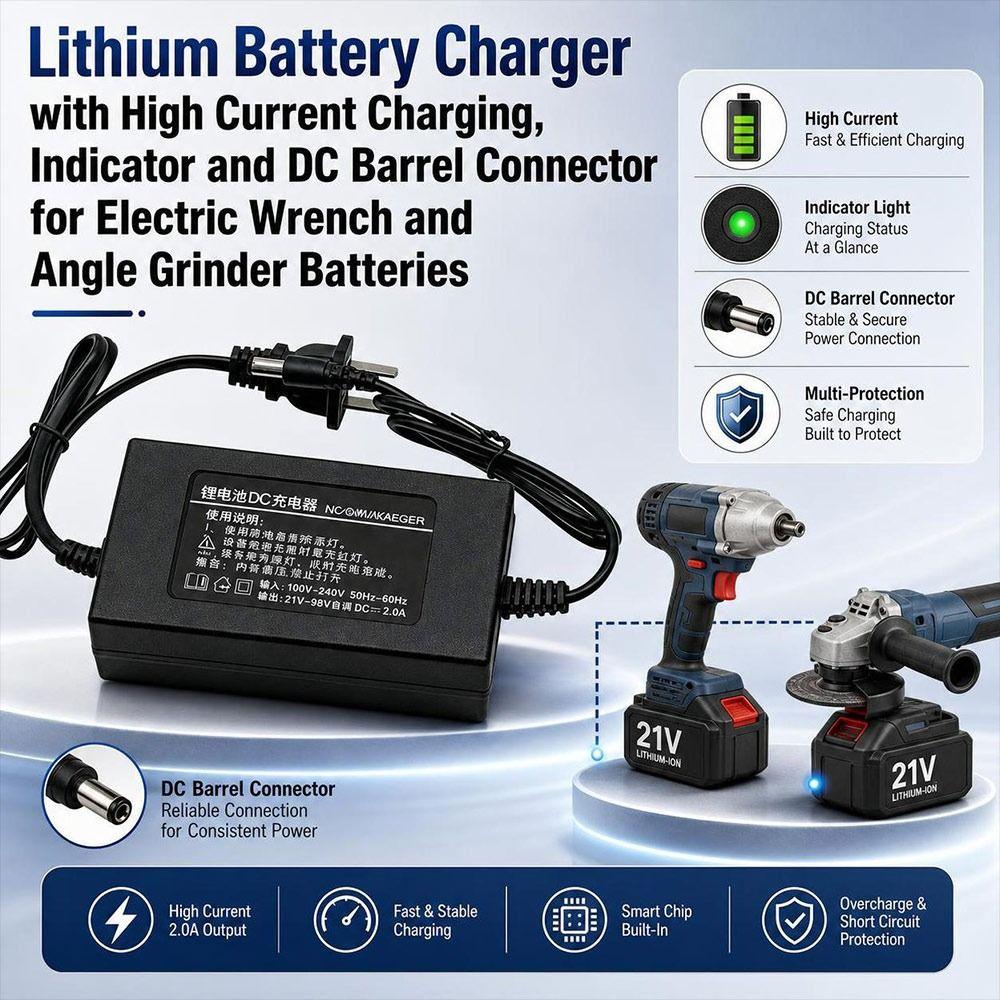 21V 2.0A Lithium Battery Charger Power Tool Accessories Angle Grinder Accessories