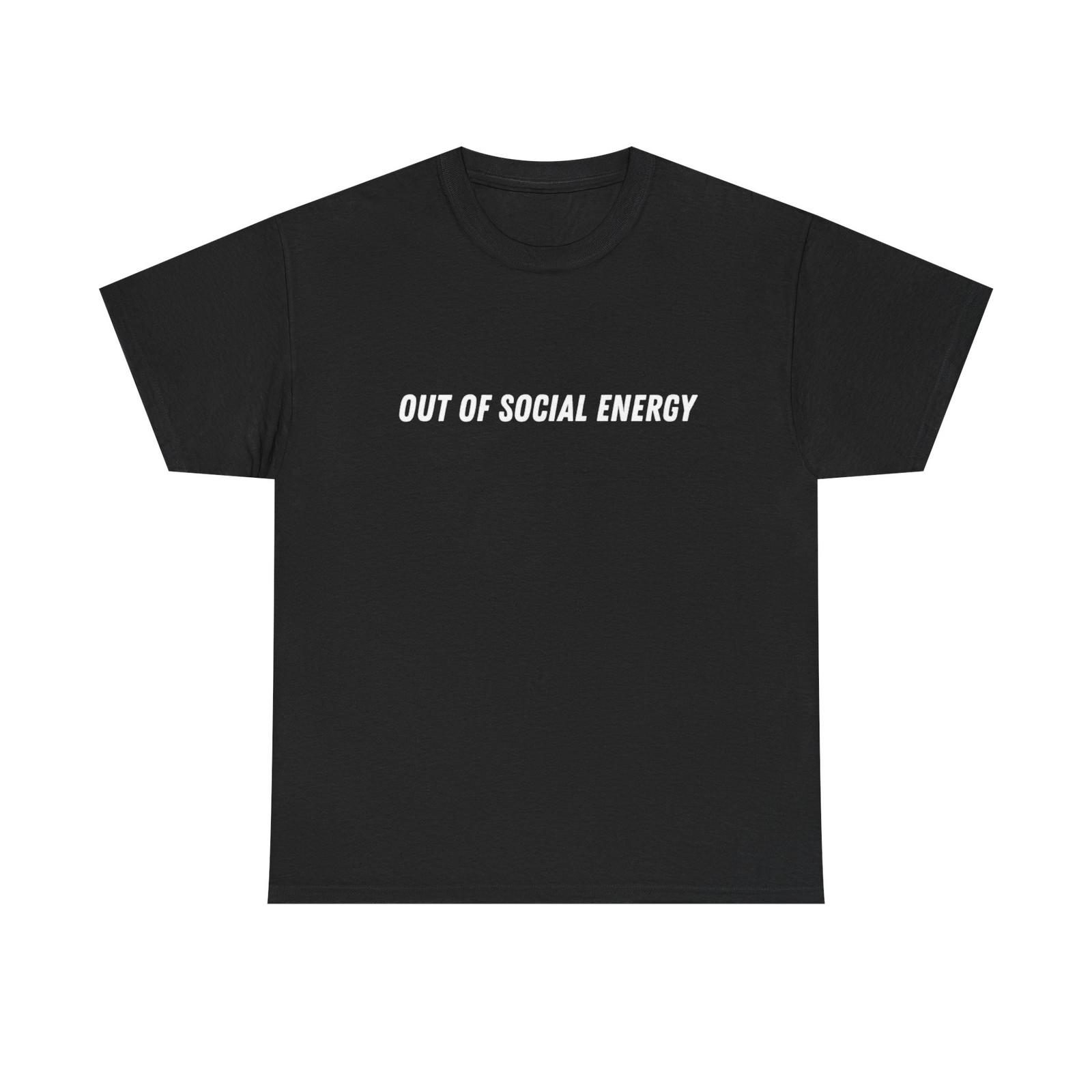 Out of Social Energy Tee | Minimal Text Graphic Shirt S разноцветный