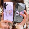 Blumenförmiges Schmetterlings-Glas-Handyhülle für Samsung Galaxy A14 4G 20 30 52 20S 21S 22 A32 33 34 42 50 51 53 54 70 71 72 73 5G