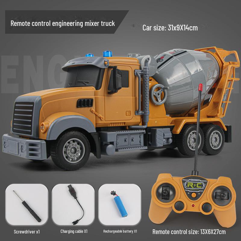 Set de jucării multifuncțional cu telecomandă, basculantă și betonieră