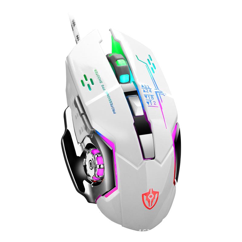 

Shipadoo X7 USB Wired Gaming Mouse Mechanical Mice E-Sport Hot Wheel Luminous Light 6 Buttons Mouse for PC Desktop Computer Game білий