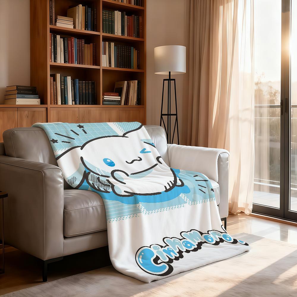 Kawaii S-sanrioS Chibi Blanket Soft Throw Blanket for Home Bedroom Bed Sofa Picnic Travel Office Rest Cover Blanket Gift