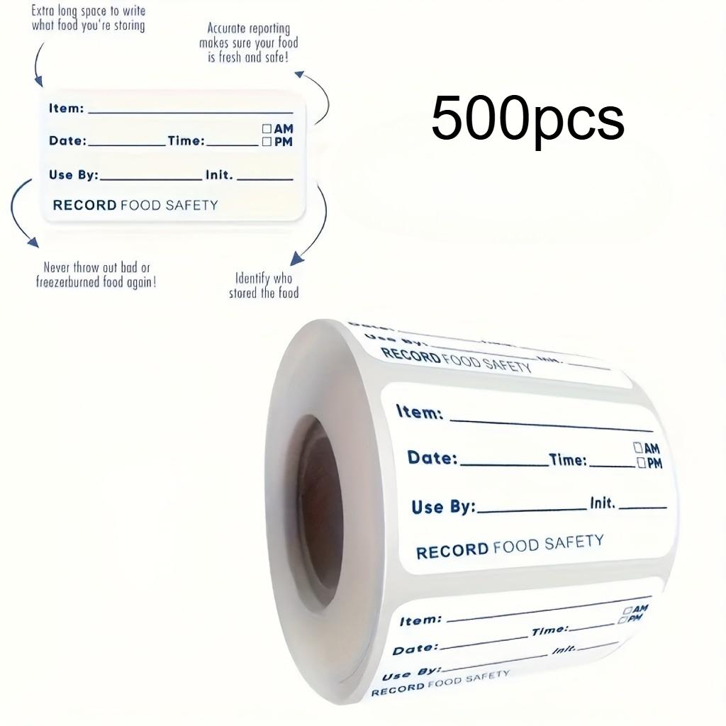 500pcs Food Freezer Labels Date Storage Stickers 1.97*1 Inch, Food Label Stickers, Bottle Tags, Self-Adhesive Labels