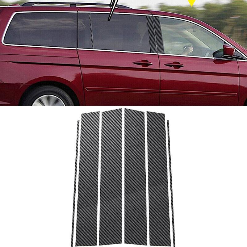 6ks Sloupky do auta pro Honda Odyssey 2005 2006 2007 2008-2010 Lesklé černé Nálepky na lemování oken dveří Dekorativní doplňky
