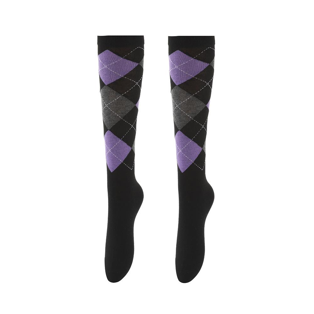 European & American Diamond Lattice Compression Leggings: High Elastic, Non-Snag, Slim Fit Cycling & Sports Socks