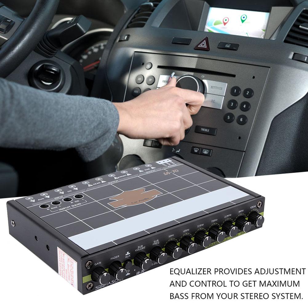 Car 7 Bands Audio Obnova basů Digitální ekvalizér Ovládání zvuku IA10