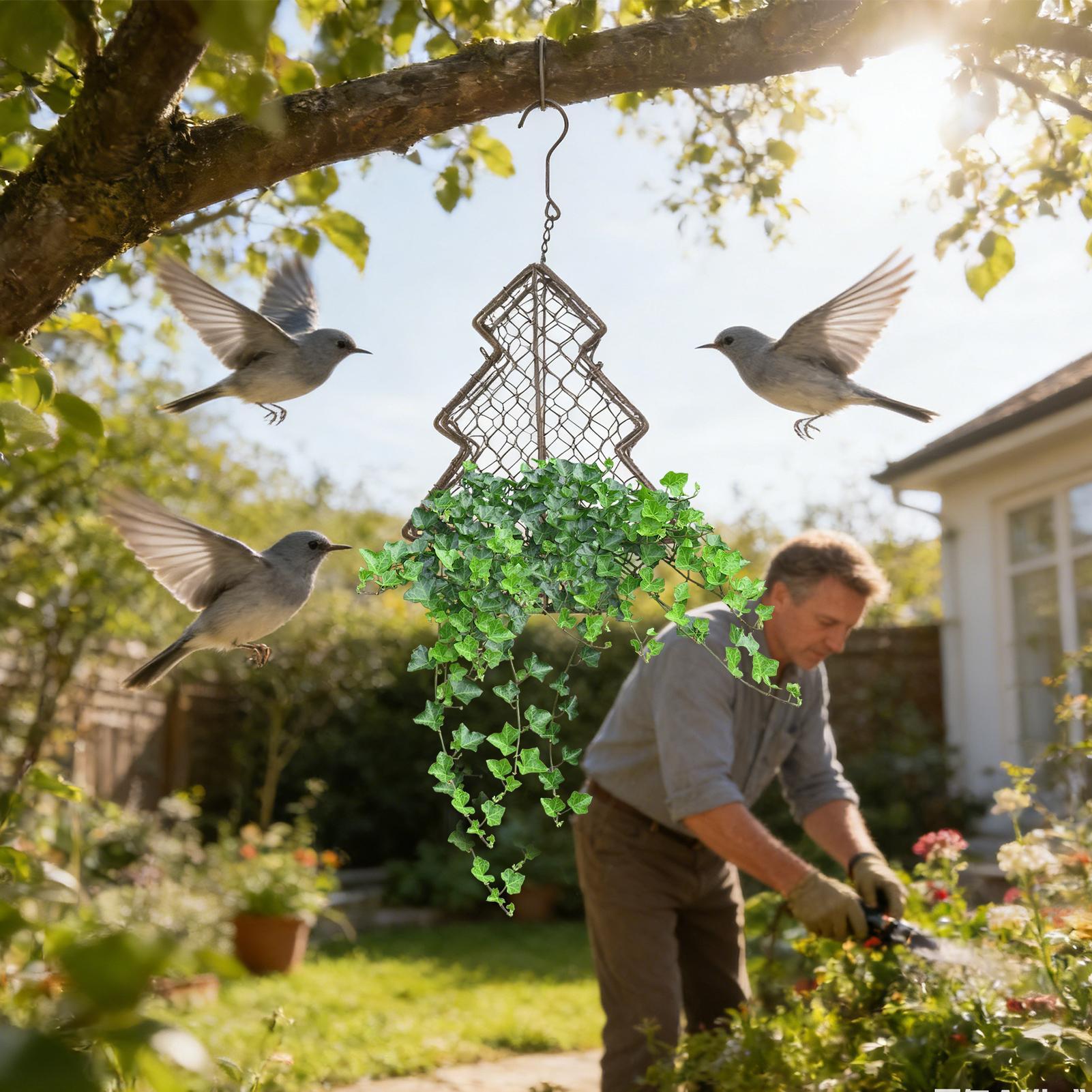 

Bird House Christmas Tree Metal Handmade Cage Hummingbird Nest Box Garden Decor For Wren Sparrow Robin Parakeet Window Tree China Mainland