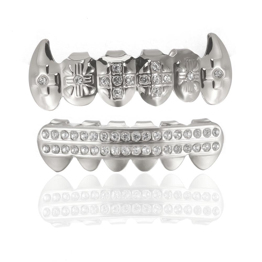 Diamond Color Buck Teeth Hip-Hop Dentures - Halloween Props and Nightclub Mouthguard for Trendsetters