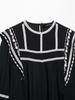 Spring 2025 European & American Women's Patchwork Embroidery Fashion Loose Top