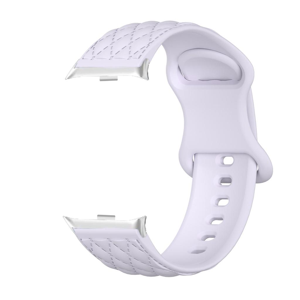 Compatible with Redmi Watch 4/5: Rhombus Pattern Silicone Strap with Metal Butterfly Buckle (20mm)