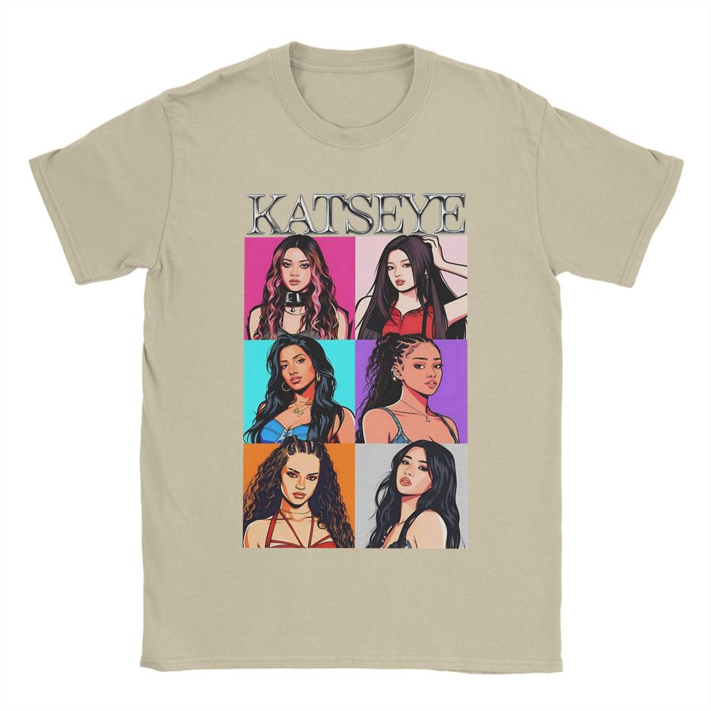 Men's T-Shirts Kpop Katseye Leisure Pure Cotton Tees Short Sleeve T Shirt O Neck Clothes 6XL