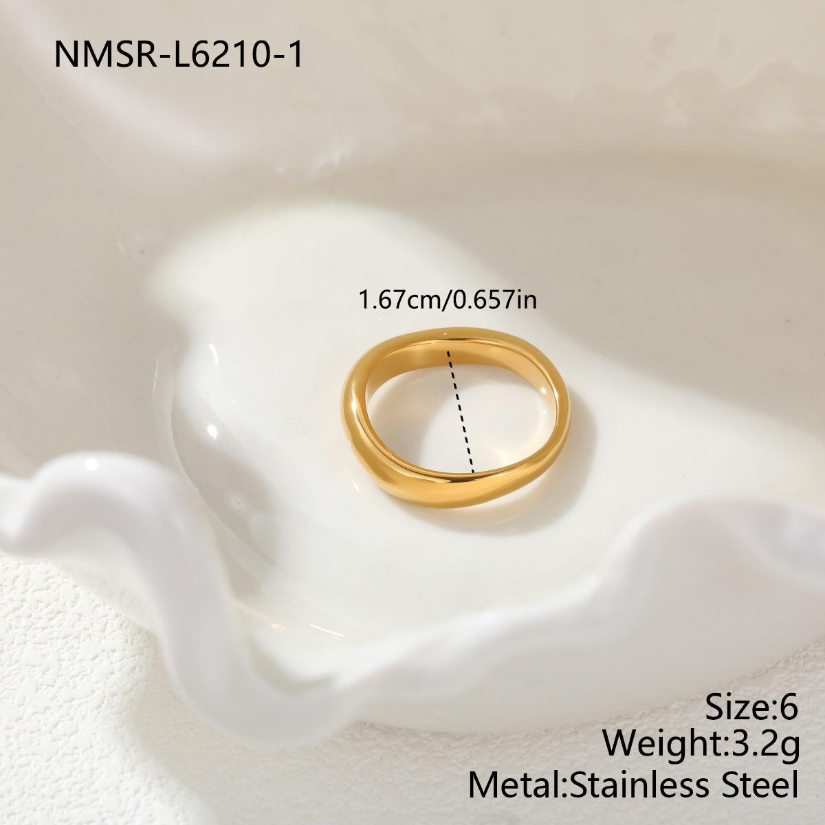 GEMCHIC Women s Minimalist Geometric Stainless Steel Ring Fashion Gold Silver Jewelry