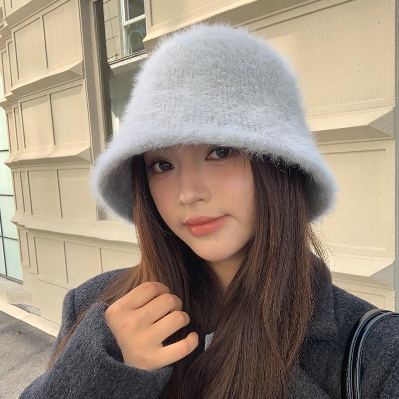 Women's Winter Wool Felt Fisherman Hat – Warm, Ear-Protecting Bucket Style for Large Heads, Slim Face Design