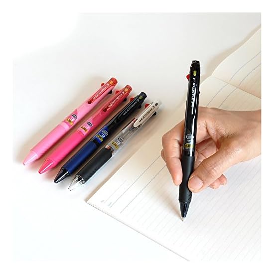 uni-ball Jetstream 3-Color Ballpoint Pen, 0.38mm, Transparent Black, Smooth Writing, SXE340038PT24