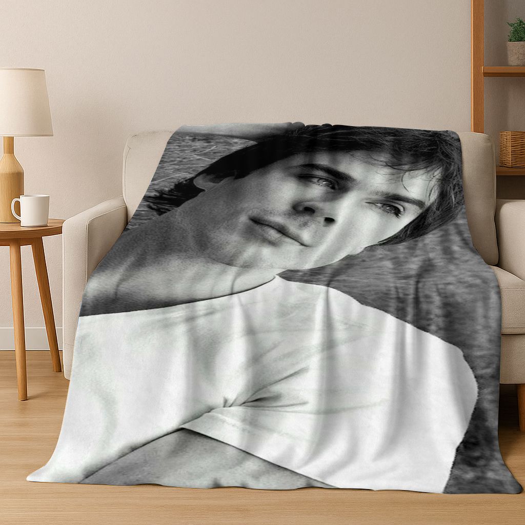 26 Stil The Vampire Diaries Damon Salvatore Flanelldecke, Warme und Gemütliche Weiche Überwurfdecke für Zuhause Schlafzimmer Bett Sofa Abdeckung