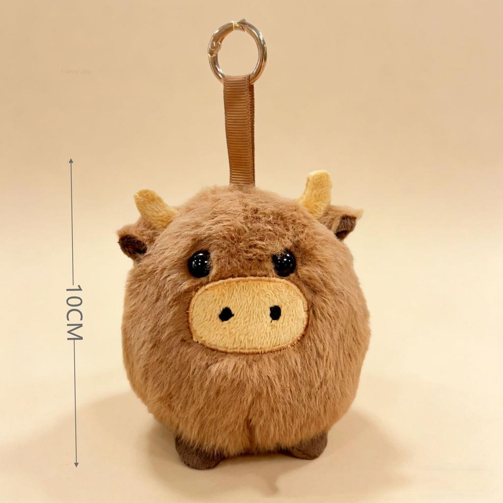 Highland Cow Plush Toy Funny Joy Realistic Stuffed Animal with Long Fluffy Hair Soft Cuddly for Children Boys Gift