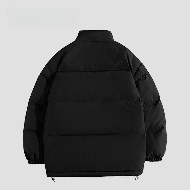 Stand-up Collar Cotton Clothing Men and Women Paragraph Thickened Loose Cotton Jacket Couples Paragraph Cotton Coat Men with Multiple Pockets Design