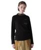 LS COLOR STITCH EMB WAFFLE T-SHIRT Black