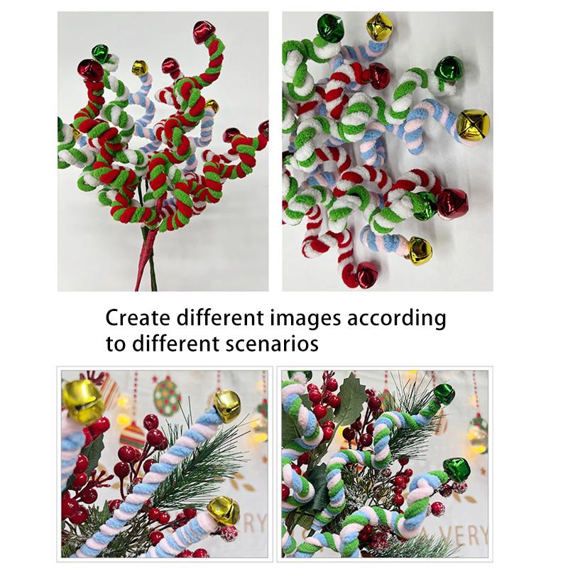 1pc Colourful Stylish Pretty Christmas Decor Tree Ornaments Party Accessories Curly Pick Branch