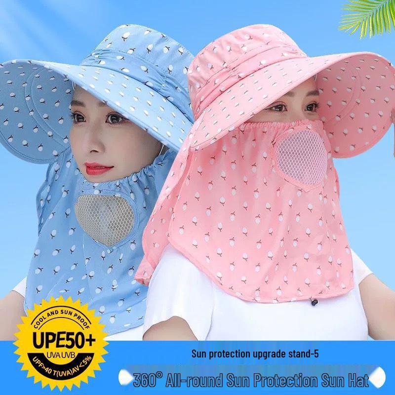 Women's Wide Brim Sun Hat for Summer – Offers Face and Neck Protection, Ideal for Outdoor Activities like Cycling and Farm Work.
